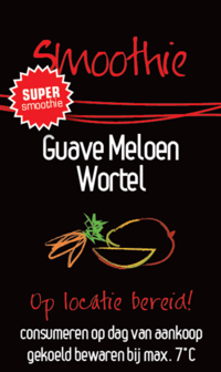 Sticker Super Smoothie Guave, Meloen &amp; Wortel per 30