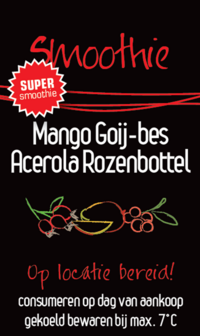 Sticker Super Smoothie Mango, Goji-Bes Acerola &amp; Rozenbottel per 30
