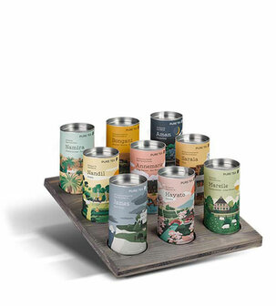 Pure Tea - Display for Loose Tea - 9 Storage Tins (Per piece)