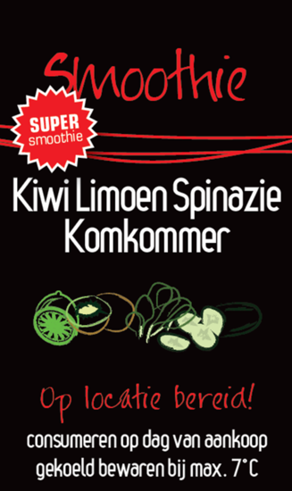 Sticker Super Smoothie Kiwi, Limoen, Spinazie & Komkommer per 30