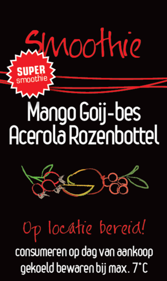 Sticker Super Smoothie Mango, Goji-Bes Acerola & Rozenbottel per 30