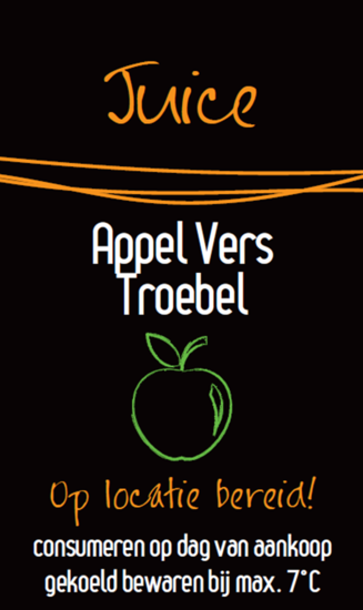 Sticker Vers Troebel Appelsap per 30