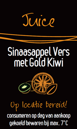 Sticker Vers Sinaasappel Gold Kiwi per 30