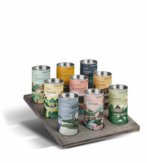 Pure Tea - Display voor Losse Thee - 9 Opslagblikken (Per stuk)