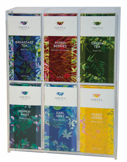 Présentoir en bois NIKTEA pour 6 thés