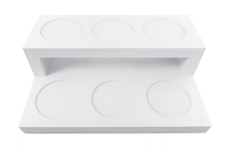 Loose Tea Display for 6 Paper Tins - White